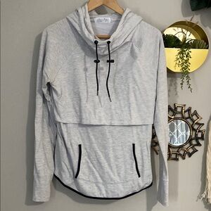 Latched Mama Gray Nursing Sweatshirt with Black Accents